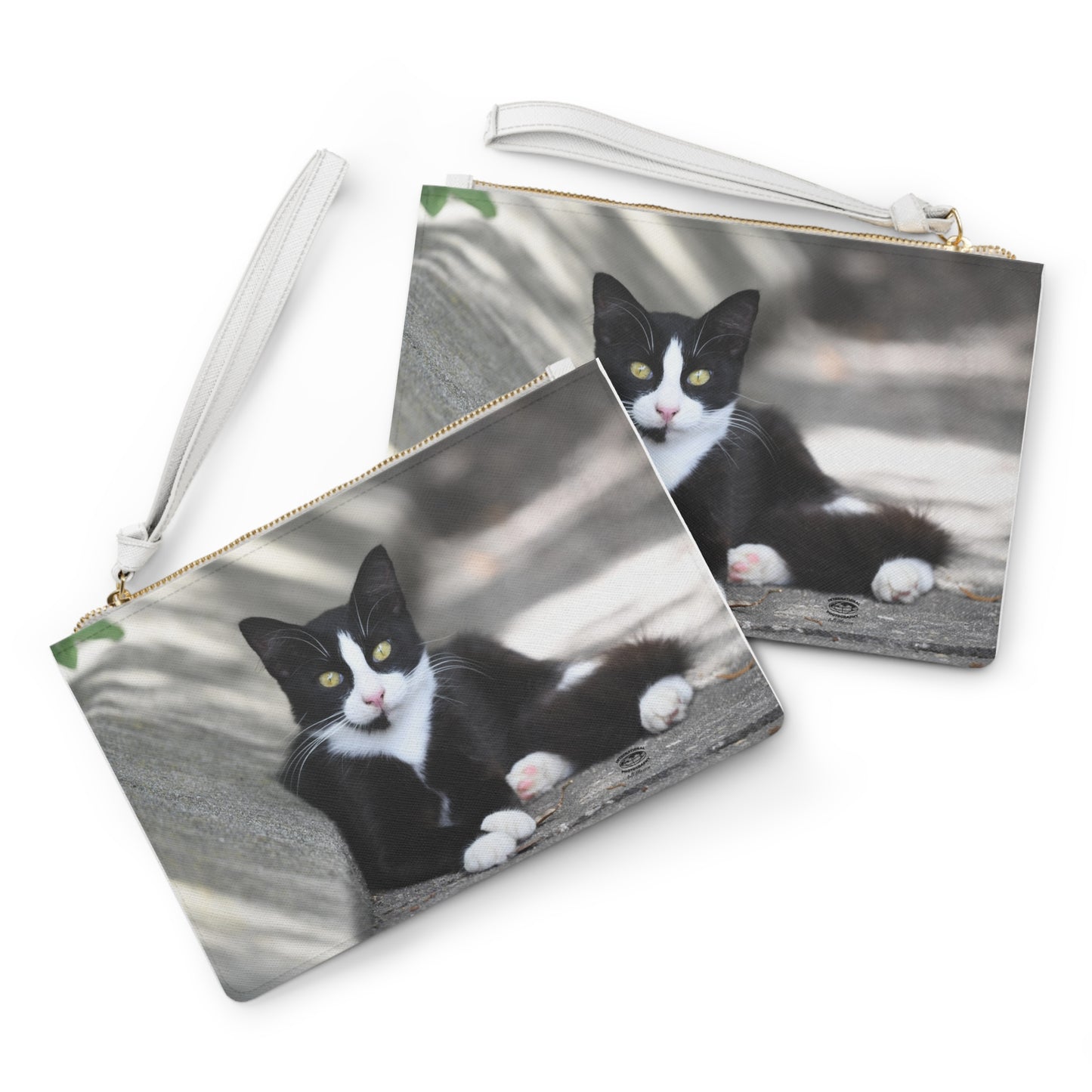 Tuxedo Cat Clutch Bag — Cute Black & White Cat Wristlet Purse