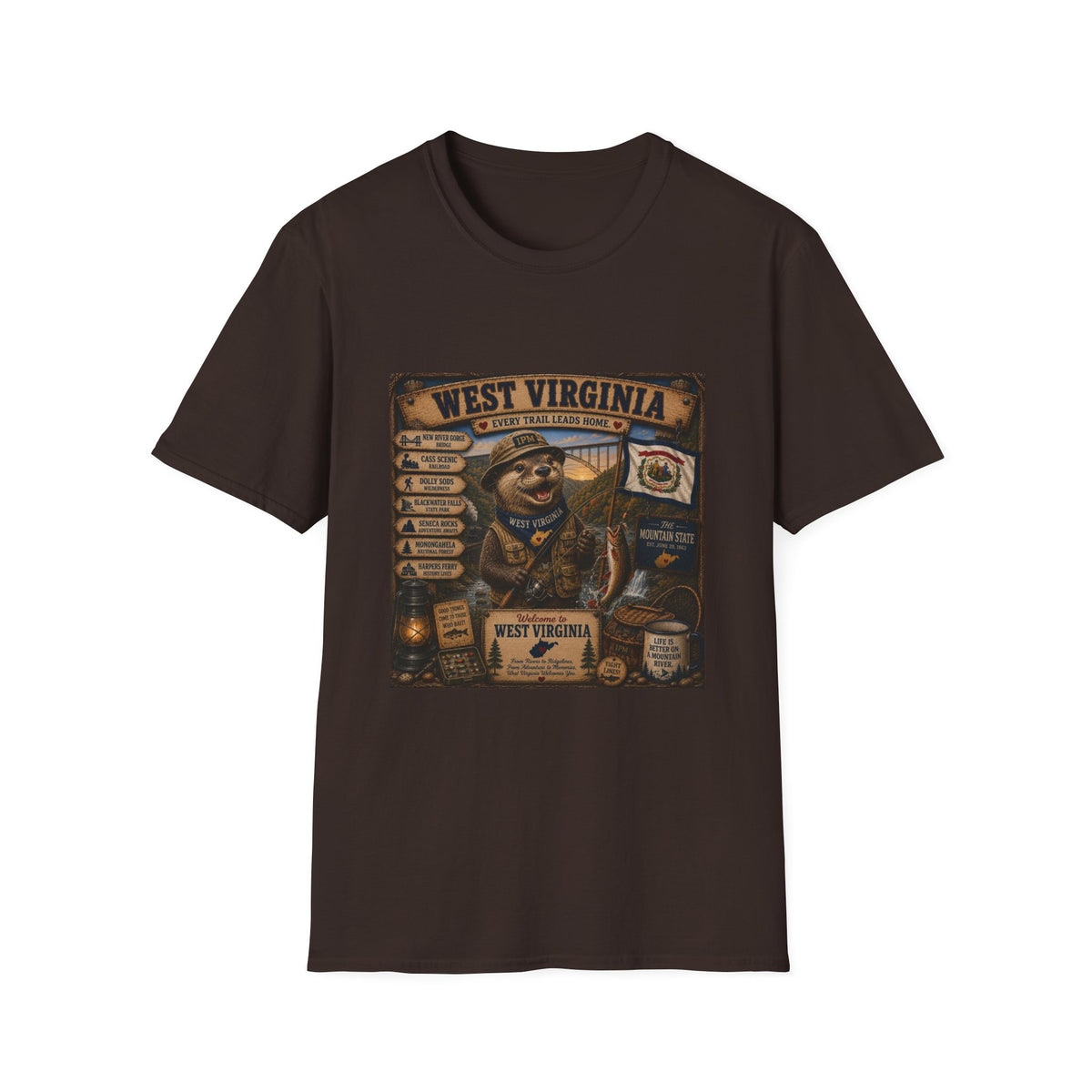 West Virginia Bear Graphic T-Shirt — State Pride Vintage Travel Tee