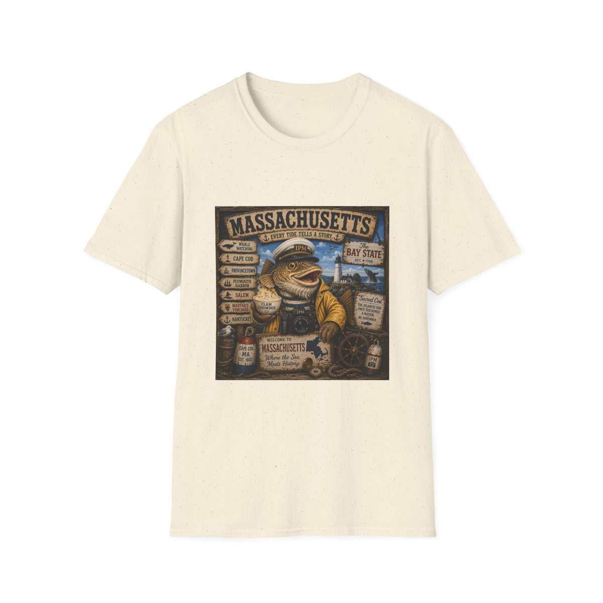 Massachusetts Fisherman T-Shirt – Vintage Cape Cod & Bay State Nautical Tee