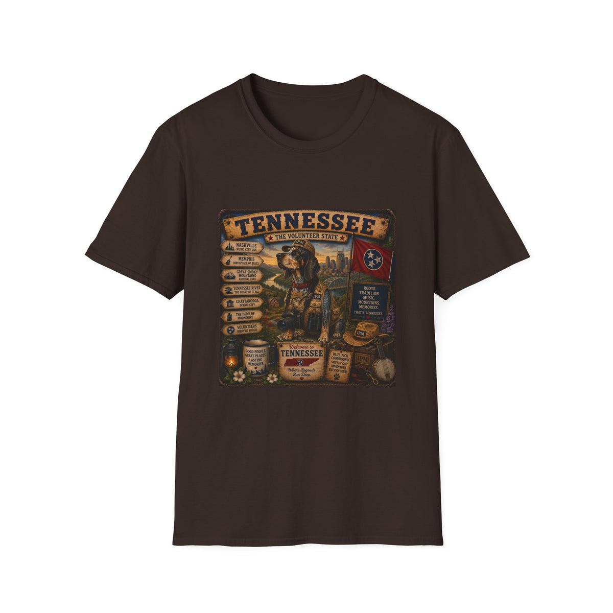 Tennessee Vintage State T-Shirt — "The Volunteer State" Retro Travel Tee