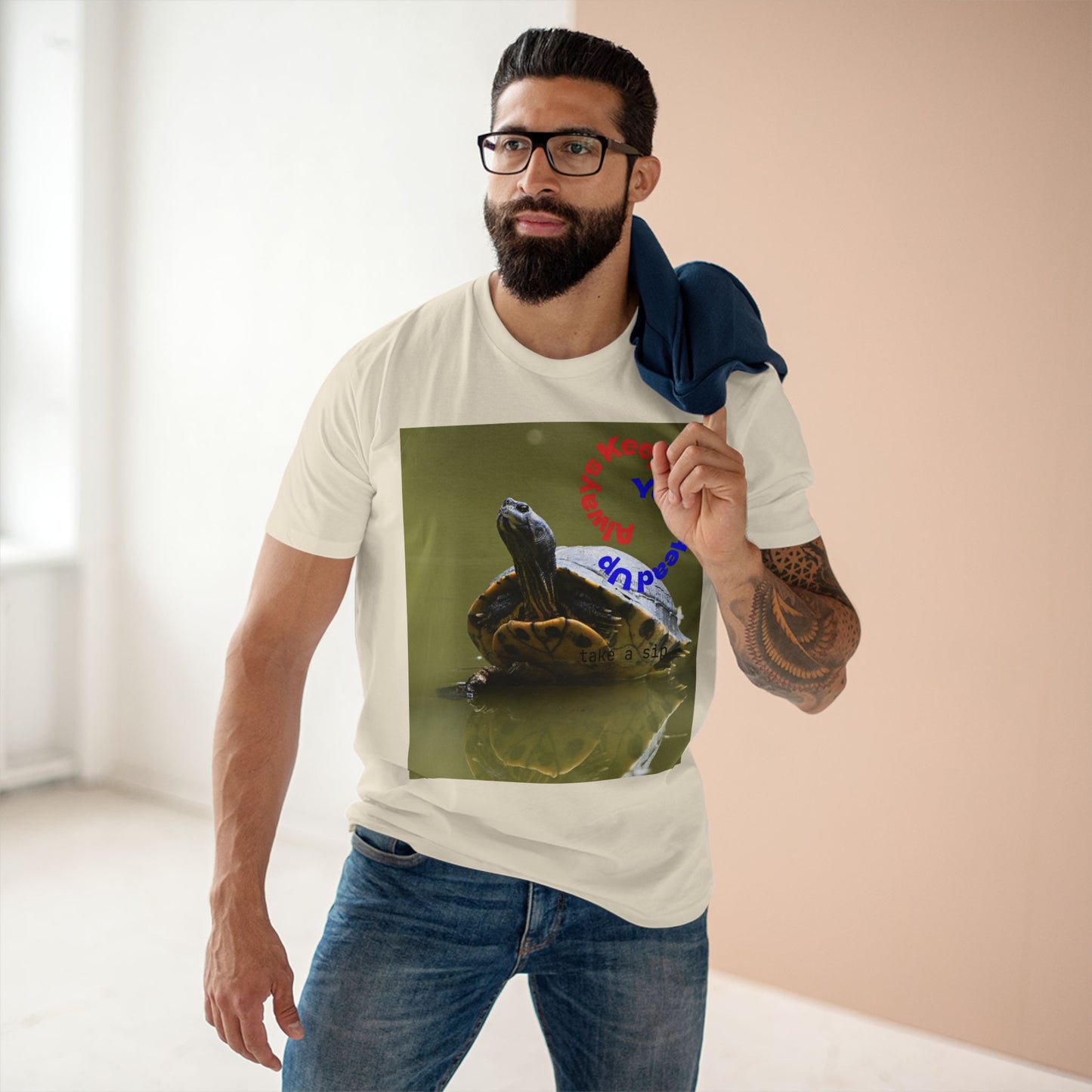 Turtle Photo Tee — 'Hold Your Head Up' Graphic Shirt