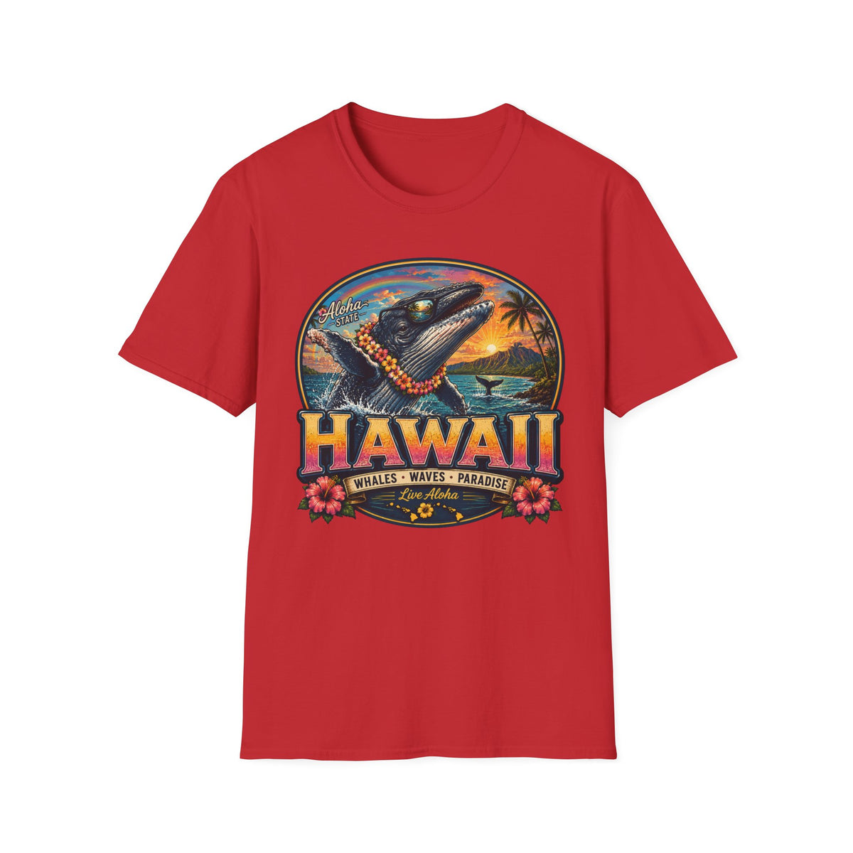 Hawaii Whale Sunset T-Shirt — Aloha Tropical Island Graphic Tee