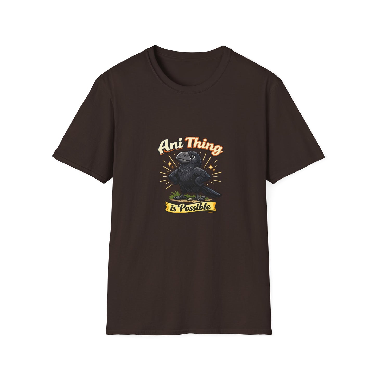 Crow Enthusiasm T-Shirt — "Any Thing Is Possible" Retro Graphic