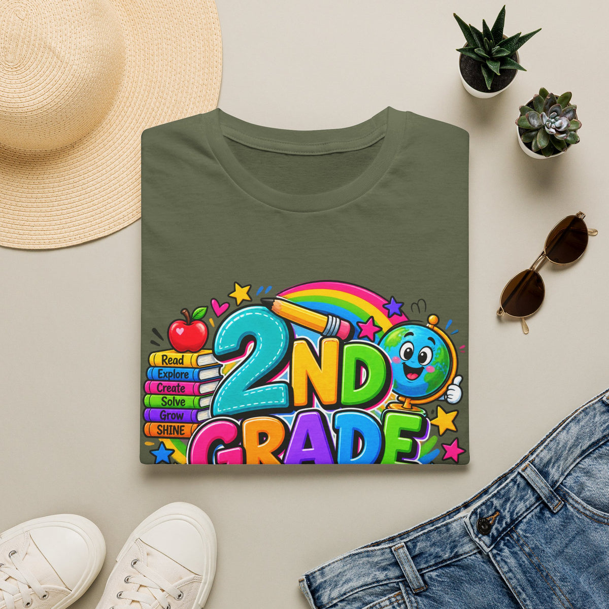 2nd Grade T-Shirt — Colorful Back-to-School Kids Tee (“2nd Grade Where Big Things Happen!”)