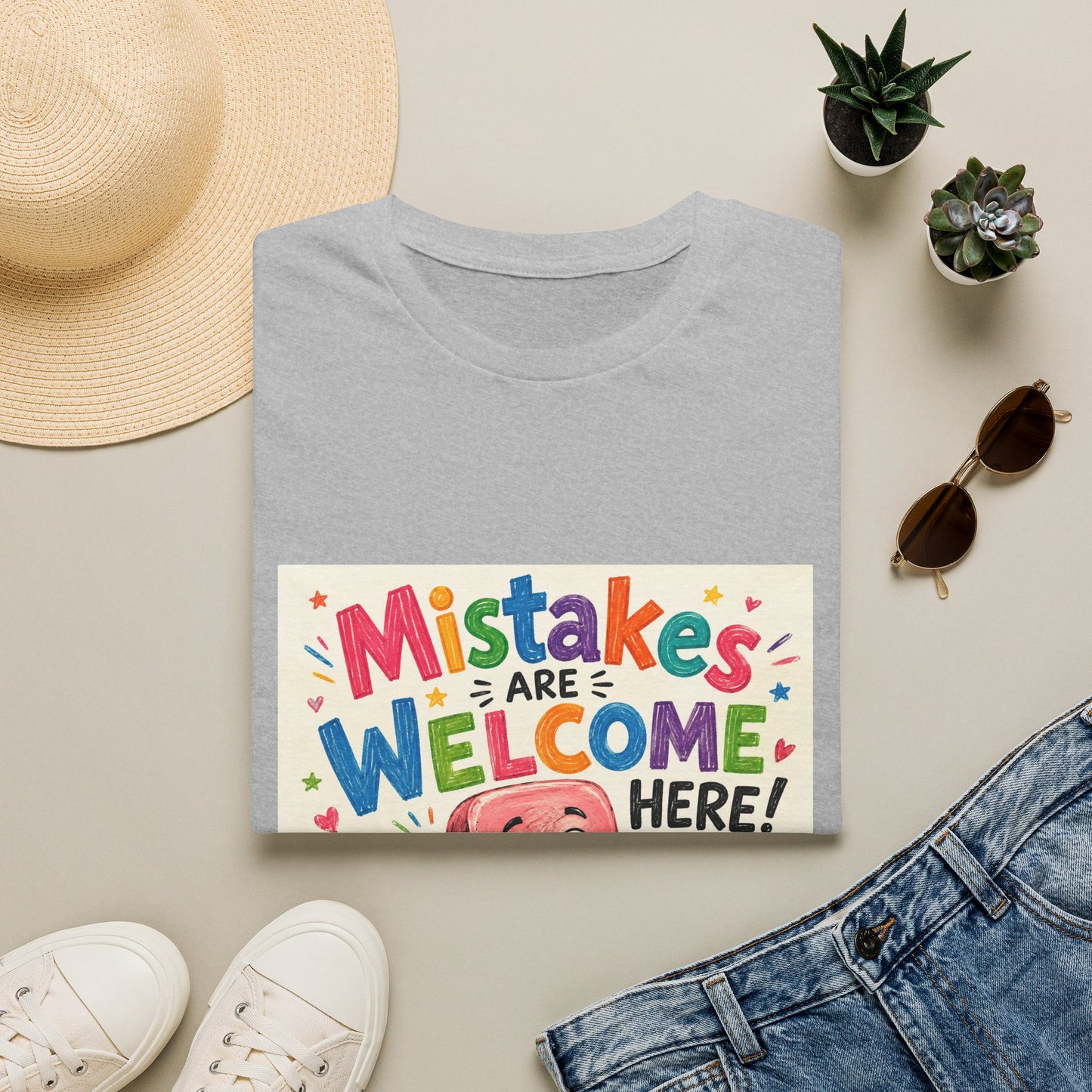 Kids' T-Shirt — "Mistakes Are Welcome Here" Positive Classroom Tee