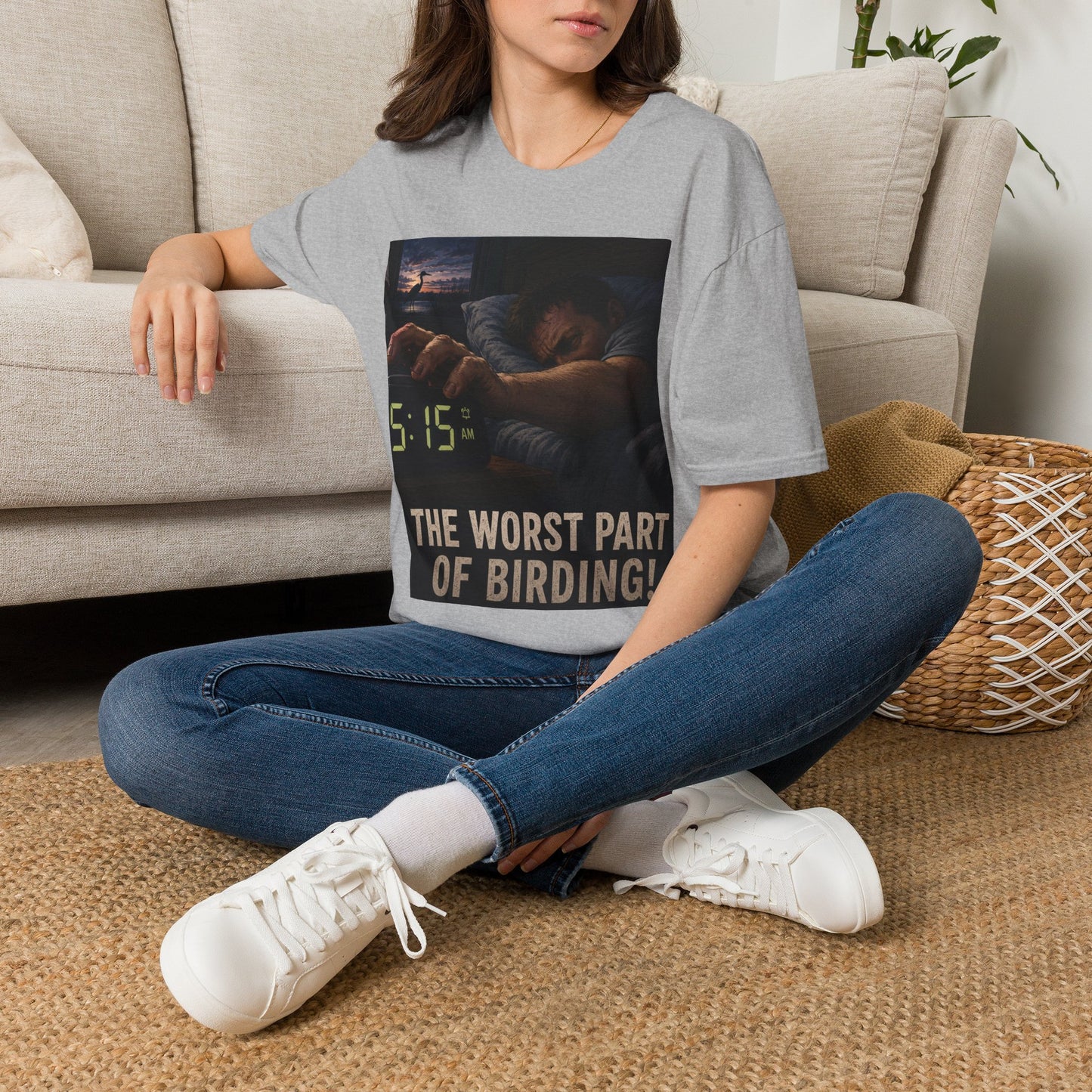 T-Shirt — "The Worst Part of Birding" Funny Early-Morning Birdwatcher Tee