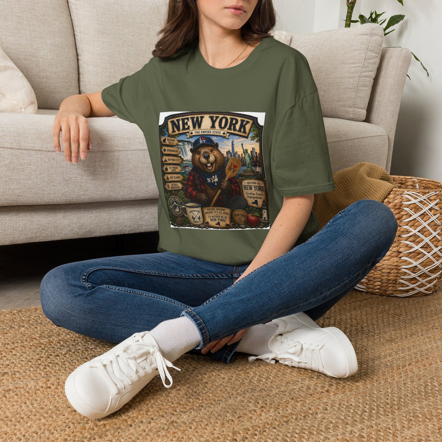 New York Bear Vintage Graphic T-Shirt — NYC Souvenir Cityscape Tee