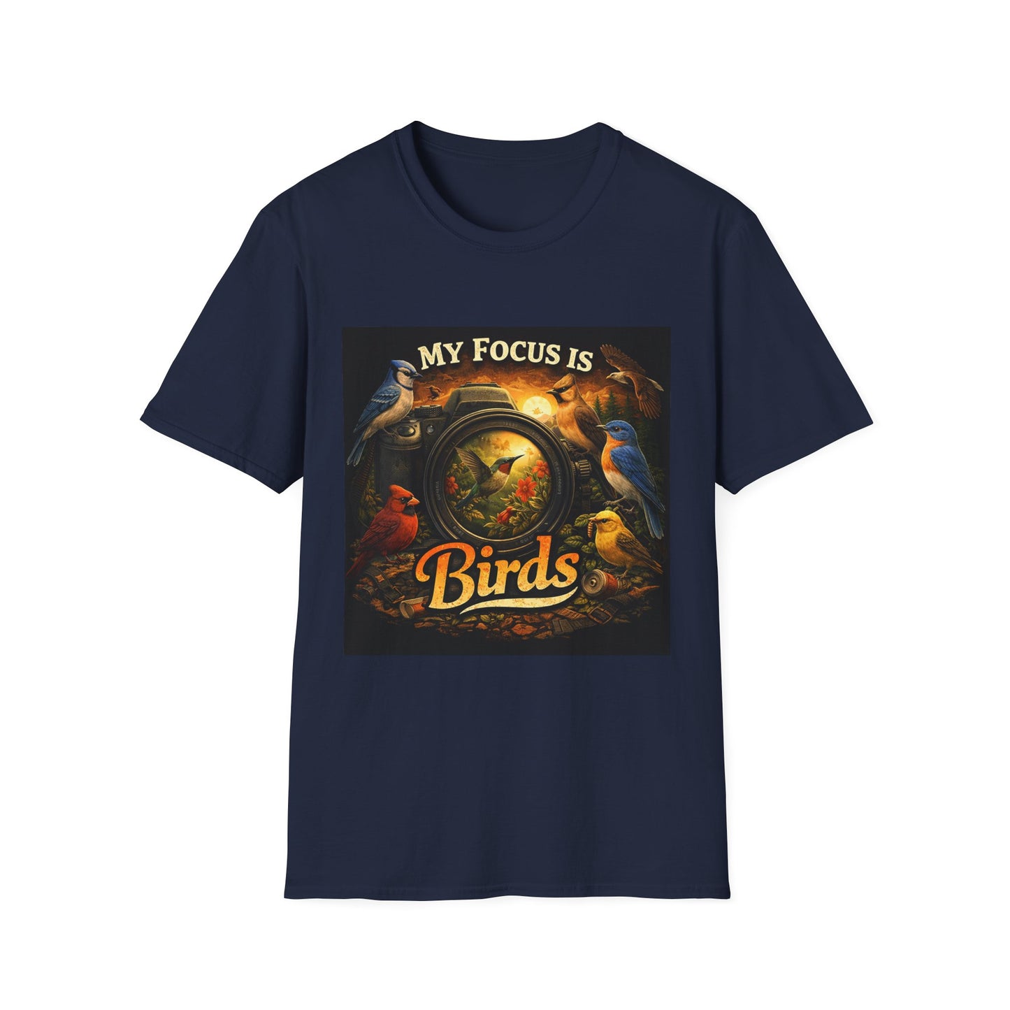 My Focus Is Birds T-Shirt — Vintage Birdwatching Tee
