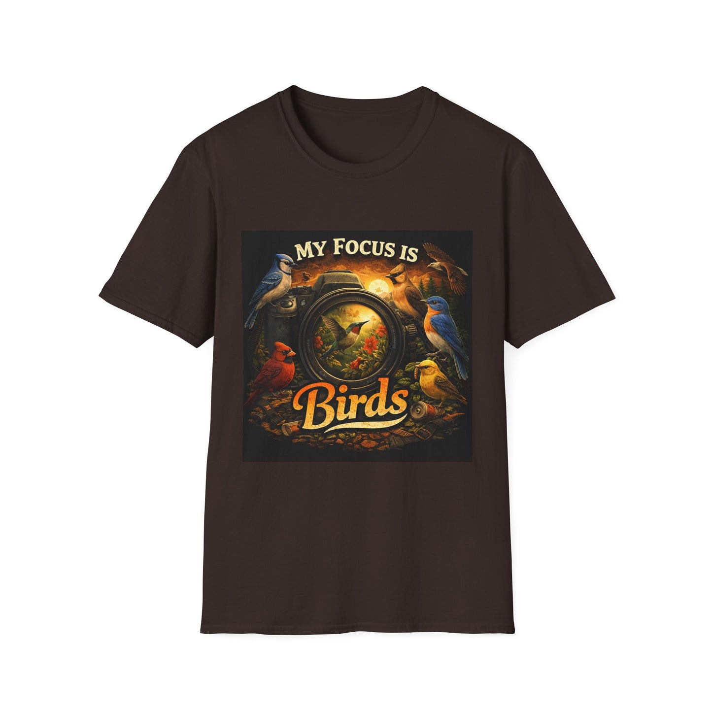 My Focus Is Birds T-Shirt — Vintage Birdwatching Tee