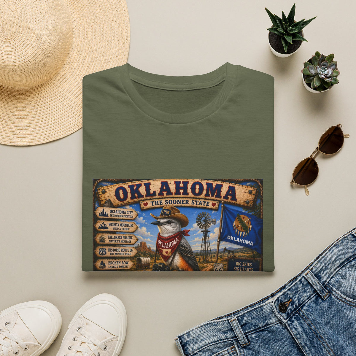 Oklahoma State Vintage Graphic T-Shirt — Sooner State Travel Souvenir