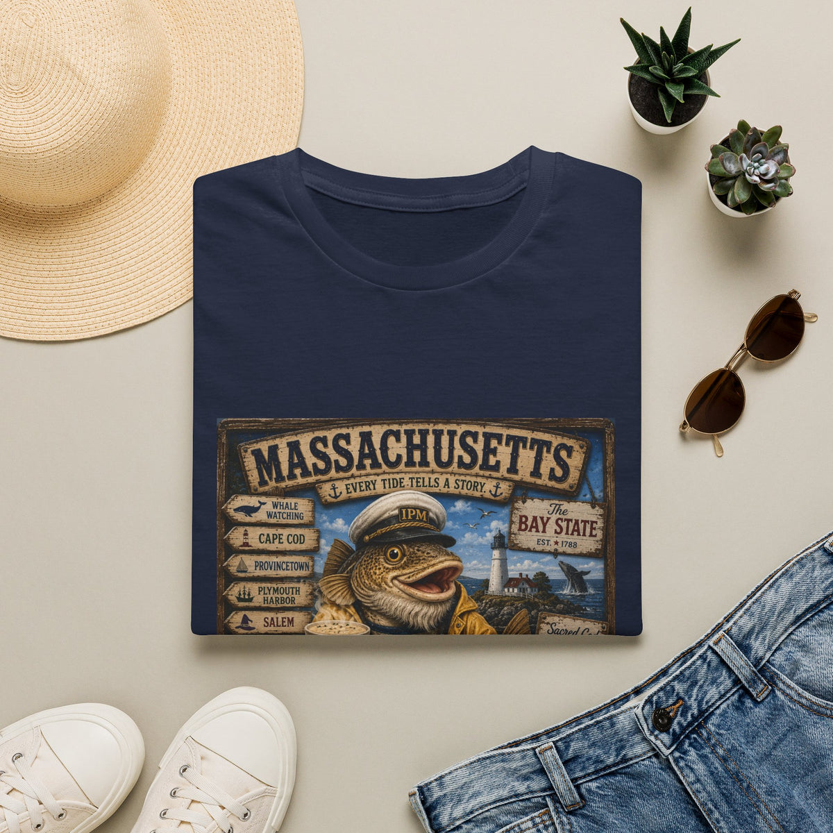 Massachusetts Fisherman T-Shirt – Vintage Cape Cod & Bay State Nautical Tee