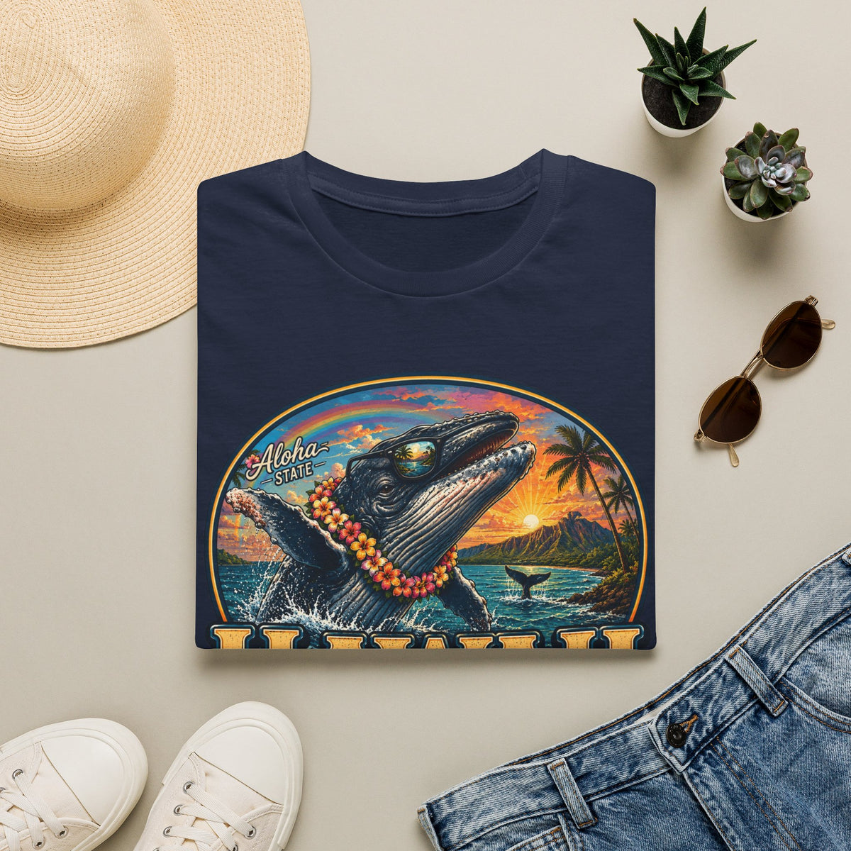 Hawaii Whale Sunset T-Shirt — Aloha Tropical Island Graphic Tee