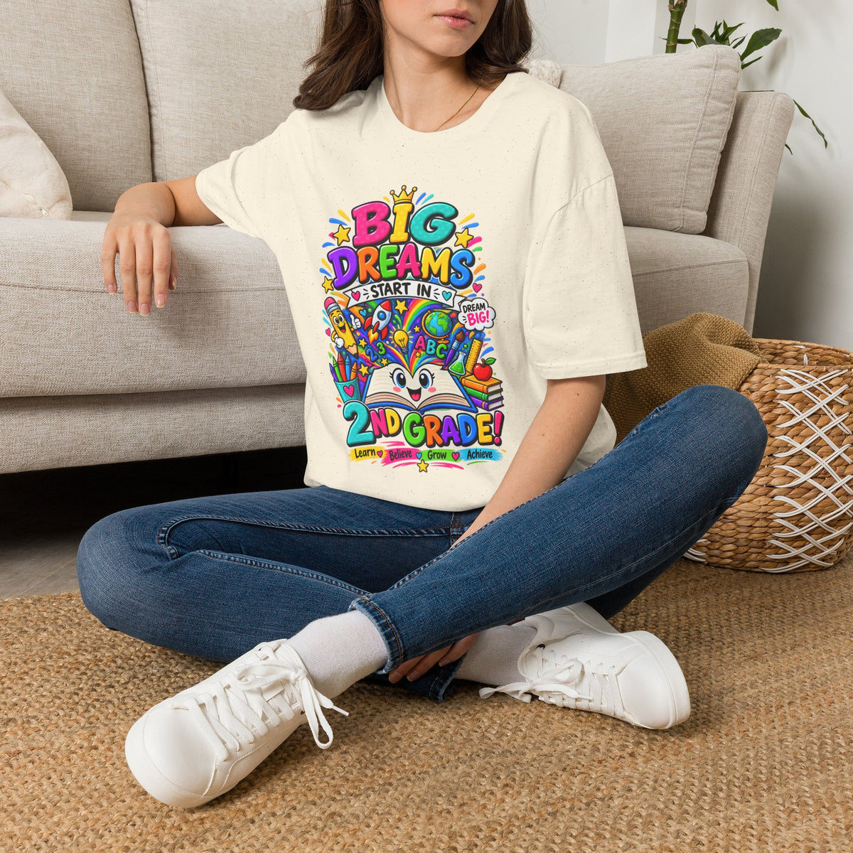 Big Dreams Start In... T-Shirt — Colorful Back-to-School 2nd Grade Tee