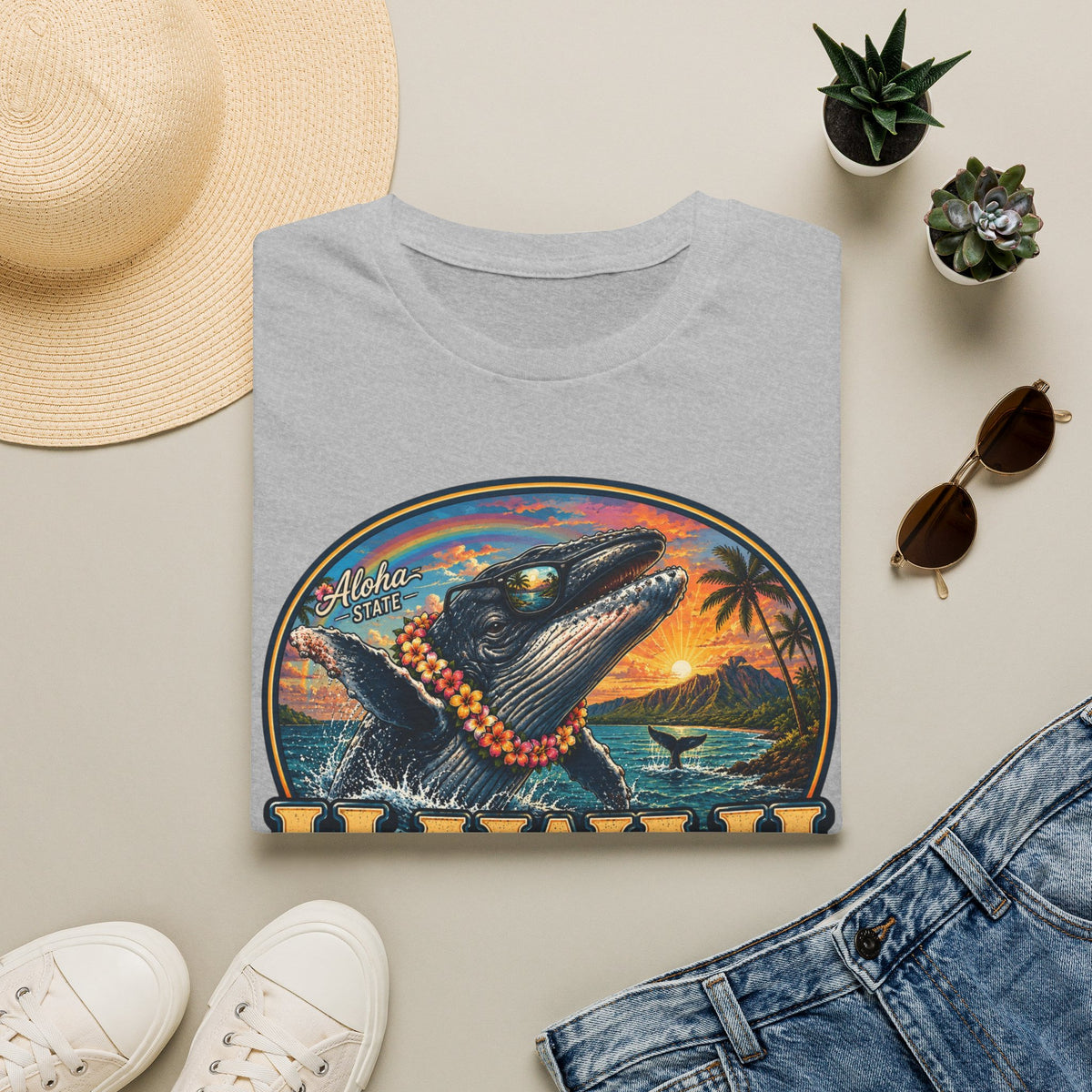 Hawaii Whale Sunset T-Shirt — Aloha Tropical Island Graphic Tee