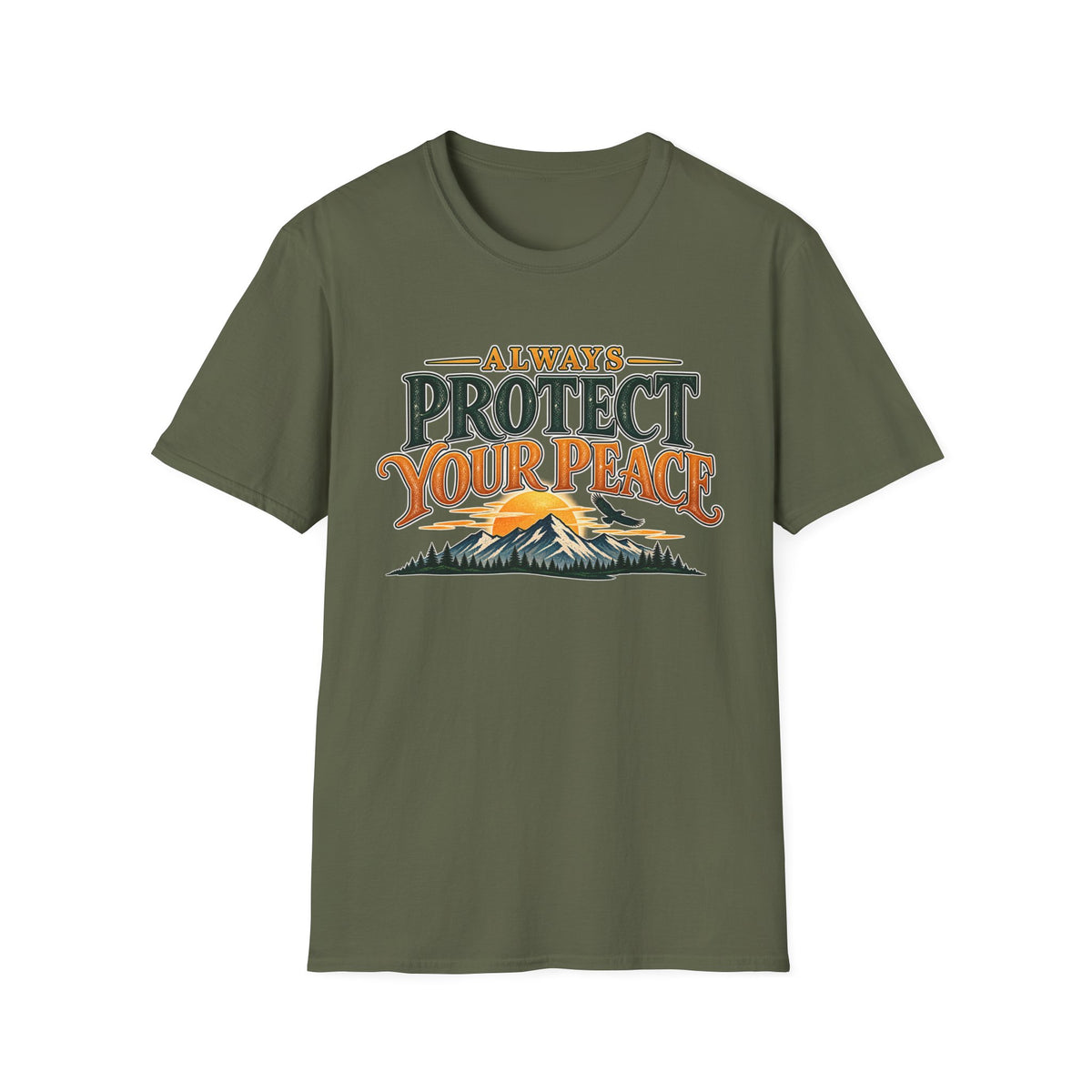 Protect Your Peace Mountain T-Shirt — Inspirational Outdoor Graphic Tee
