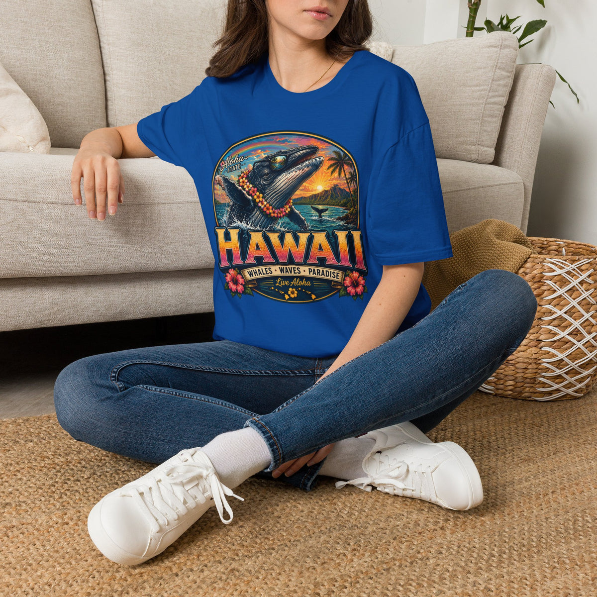 Hawaii Whale Sunset T-Shirt — Aloha Tropical Island Graphic Tee
