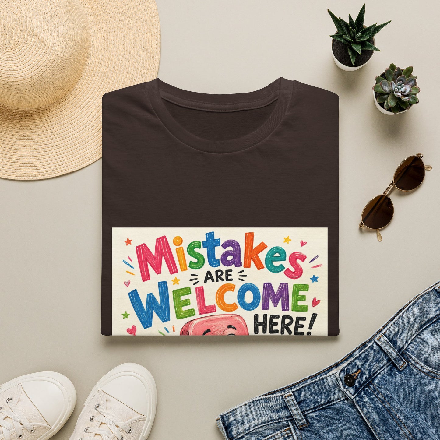 Kids' T-Shirt — "Mistakes Are Welcome Here" Positive Classroom Tee