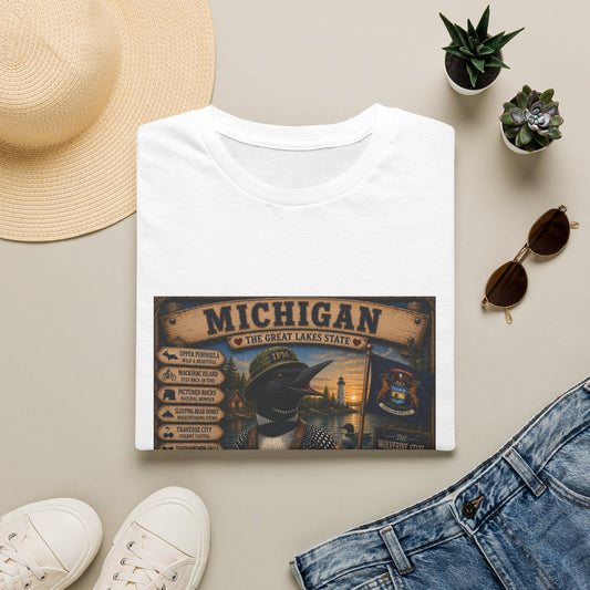 Michigan Vintage Travel T-Shirt — The Great Lakes State Graphic Tee