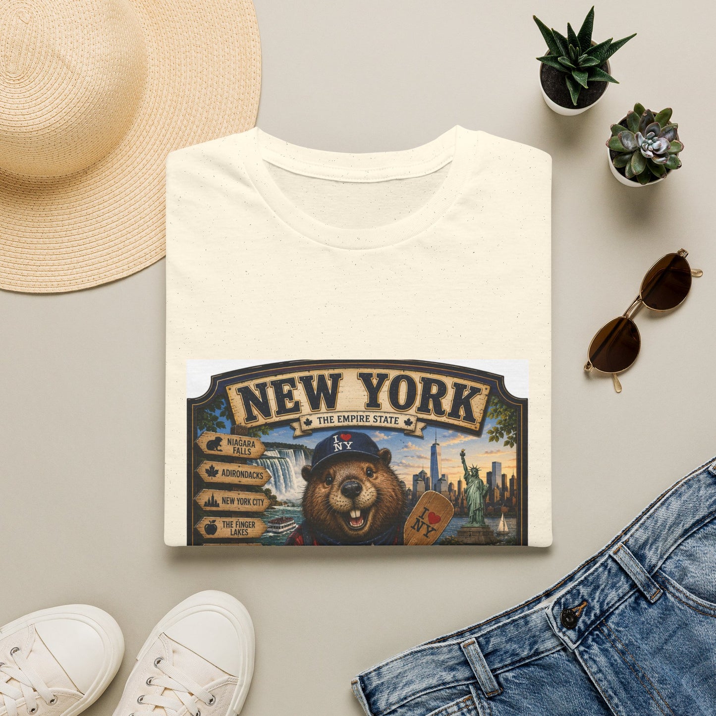 New York Bear Vintage Graphic T-Shirt — NYC Souvenir Cityscape Tee