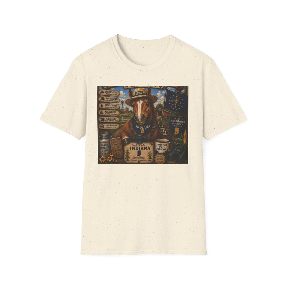 Indiana Scout Dog T-Shirt — Vintage State Travel Poster Design