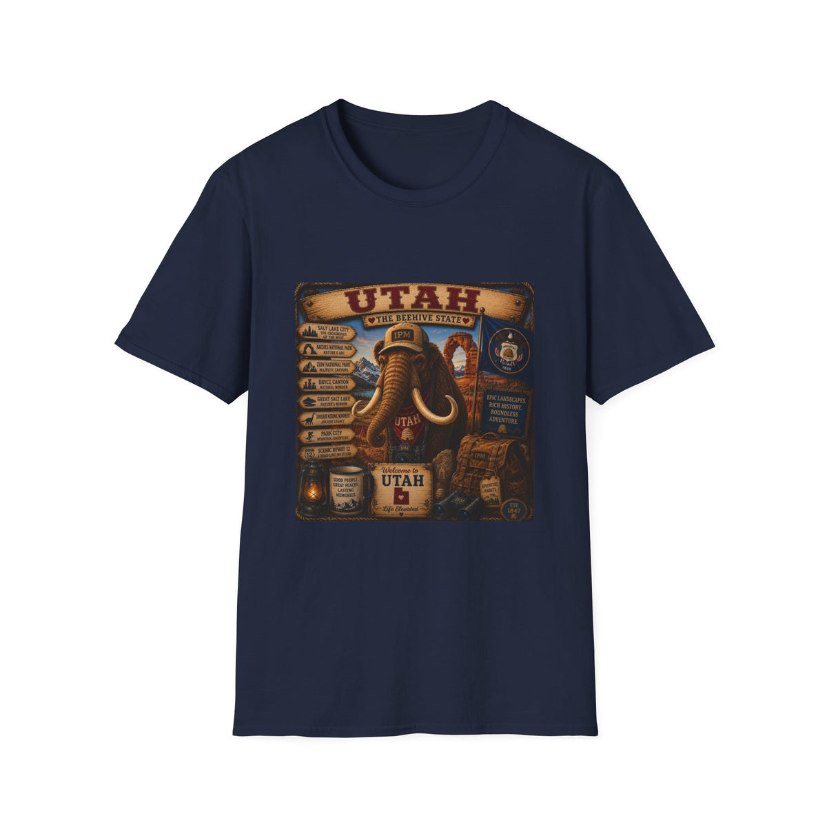 Utah The Beehive State Vintage Mammoth T-Shirt