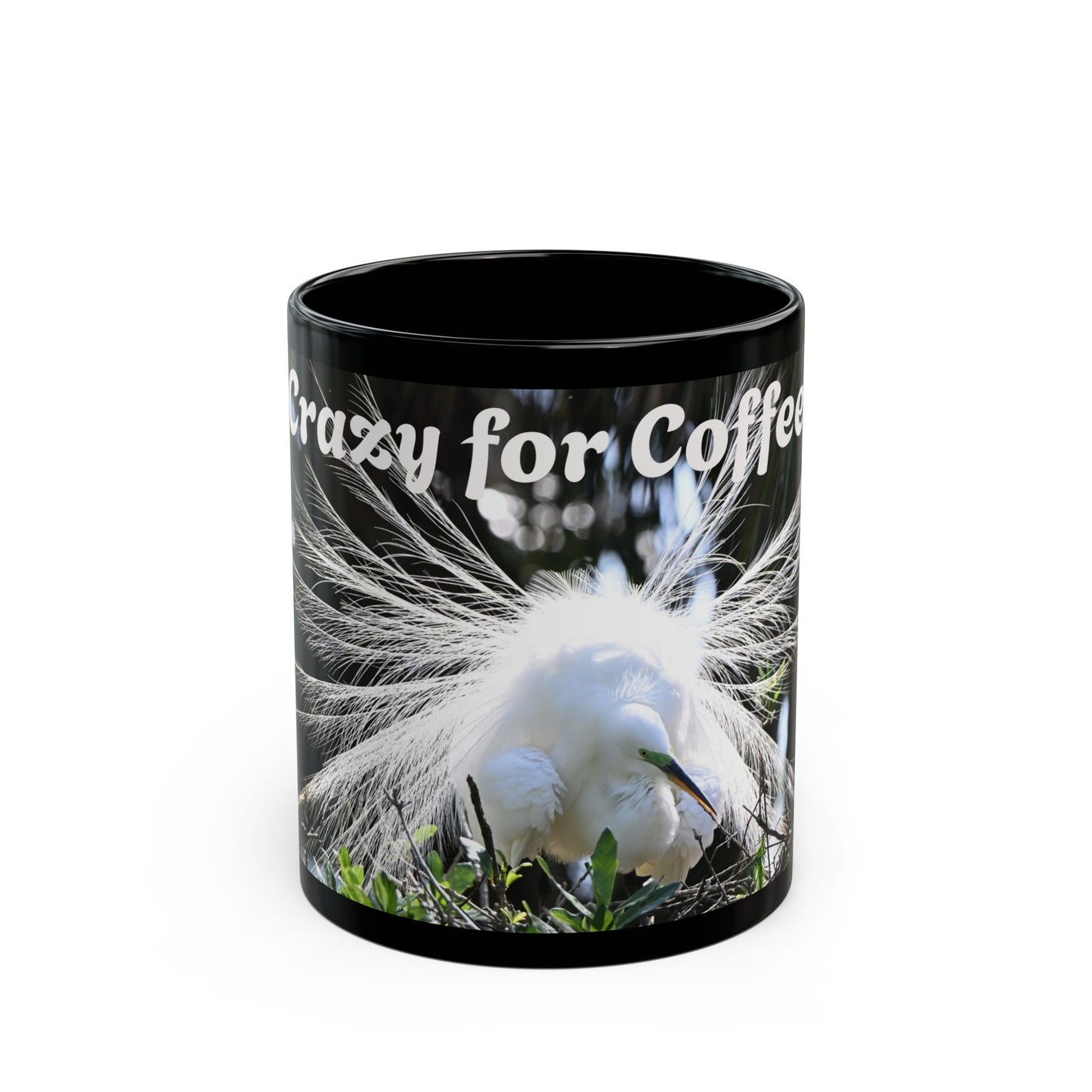 Crazy for Coffee Black Mug - Perfect Gift for Coffee Lovers, Home Office Decor, Birthday Present, Inspirational Cup