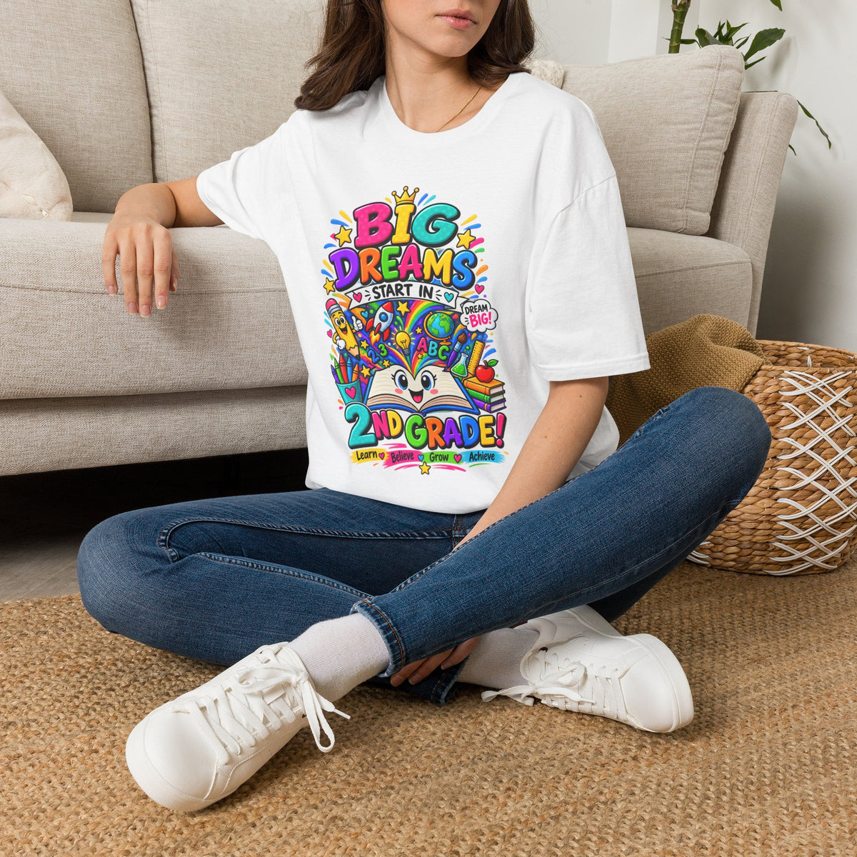 Big Dreams Start In... T-Shirt — Colorful Back-to-School 2nd Grade Tee