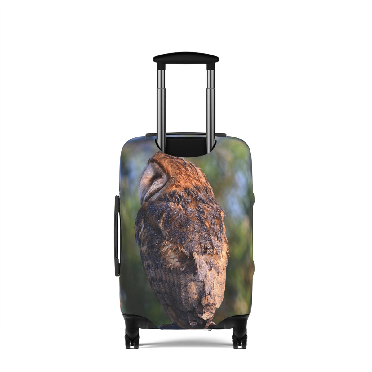 Barn Owl Luggage Cover — Realistic Wildlife Print Travel Protector